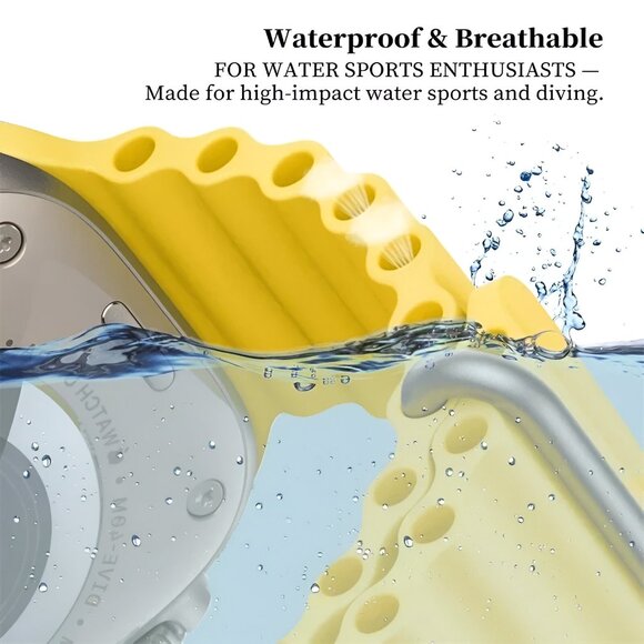 NEW[BAND] Waterproof Sport Silicone Ocean Strap for Apple Watch - Green - Picture 4 of 4